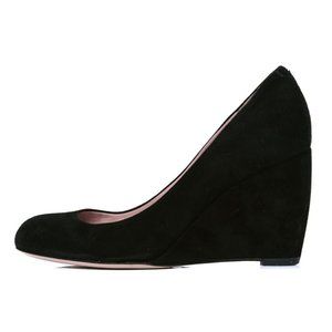 Gucci Suede Wedge Pump Black 37.5